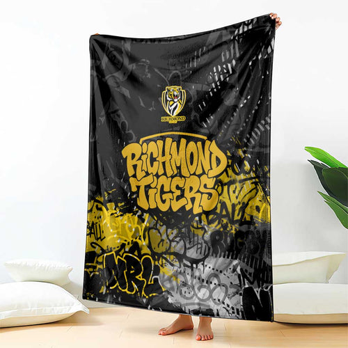 Richmond Tigers Blanket Urban Graffiti Street Art - Bold Abstract Spray Paint