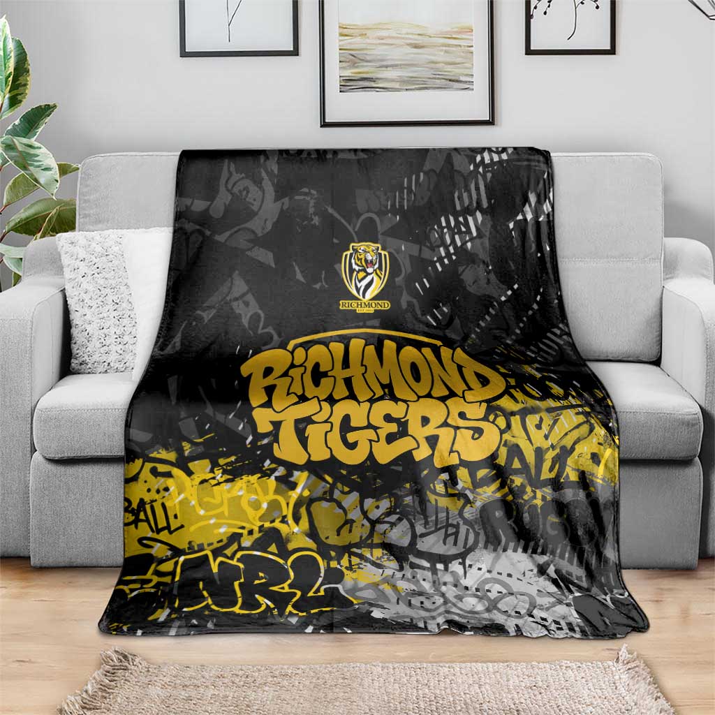 Richmond Tigers Blanket Urban Graffiti Street Art - Bold Abstract Spray Paint