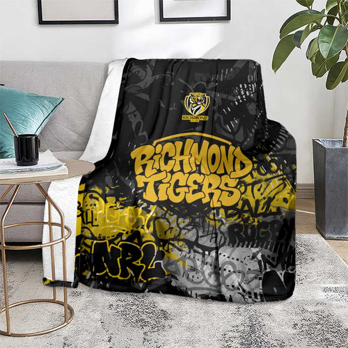Richmond Tigers Blanket Urban Graffiti Street Art - Bold Abstract Spray Paint