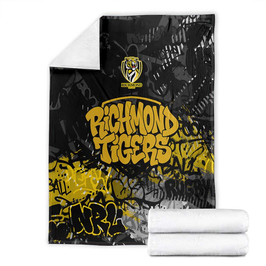 Richmond Tigers Blanket Urban Graffiti Street Art - Bold Abstract Spray Paint