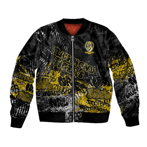Richmond Tigers Bomber Jacket Urban Graffiti Street Art - Bold Abstract Spray Paint