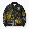 Richmond Tigers Bomber Puffer Jacket Urban Graffiti Street Art - Bold Abstract Spray Paint