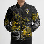 Richmond Tigers Bomber Puffer Jacket Urban Graffiti Street Art - Bold Abstract Spray Paint