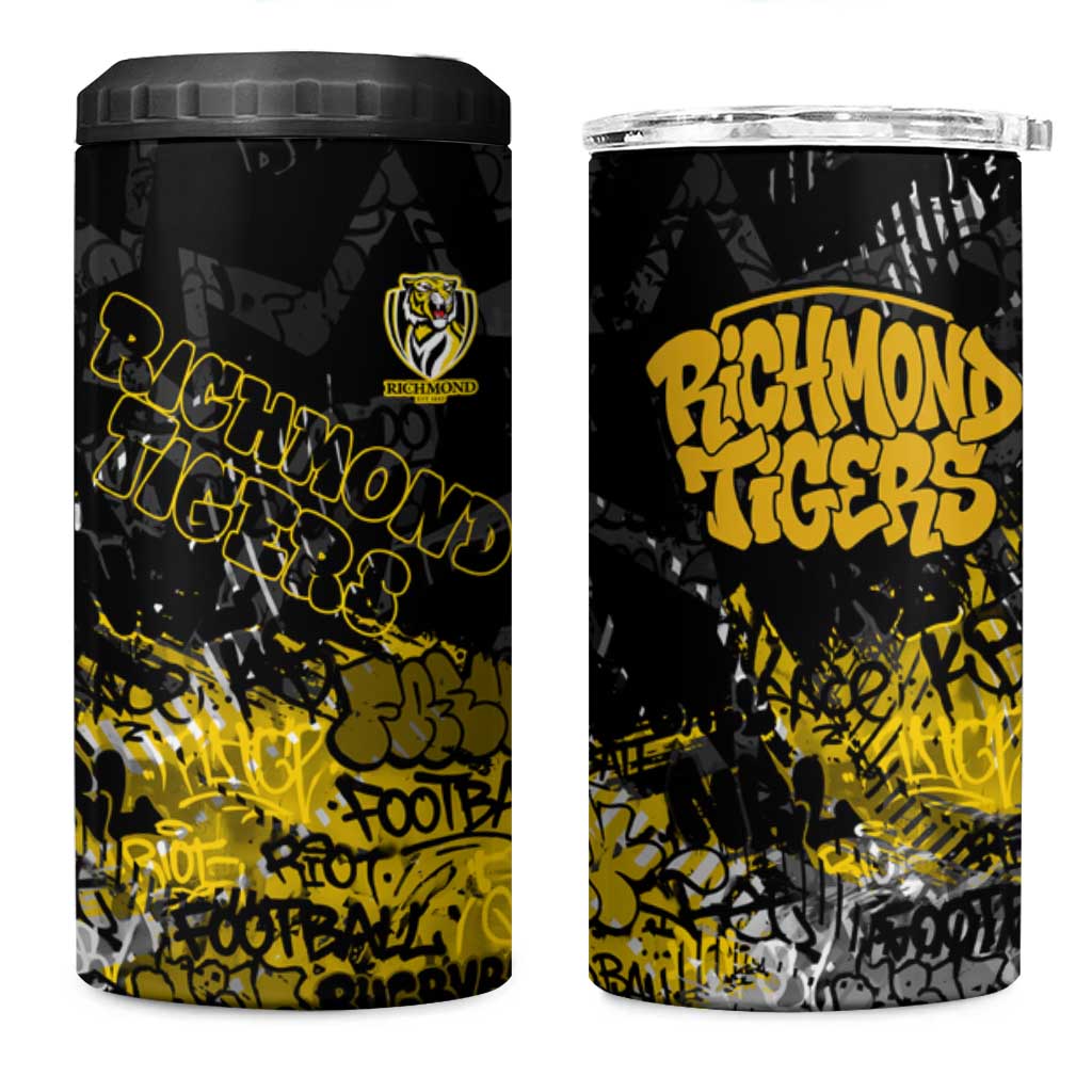 Richmond Tigers 4 in 1 Can Cooler Tumbler Urban Graffiti Street Art - Bold Abstract Spray Paint
