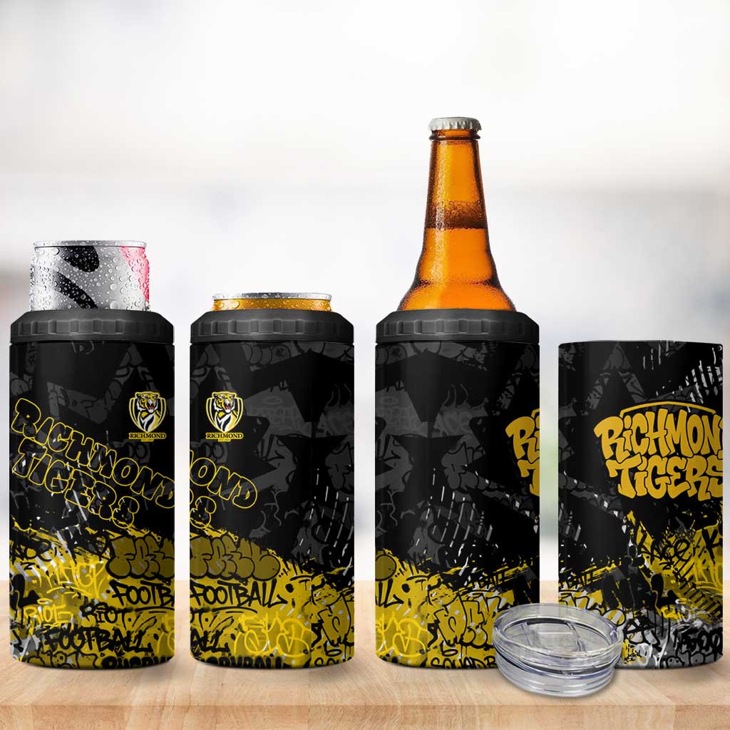 Richmond Tigers 4 in 1 Can Cooler Tumbler Urban Graffiti Street Art - Bold Abstract Spray Paint