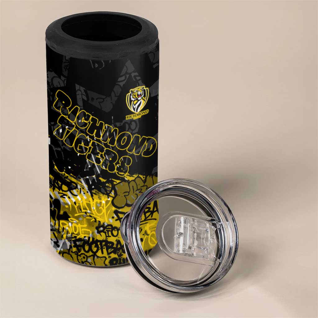 Richmond Tigers 4 in 1 Can Cooler Tumbler Urban Graffiti Street Art - Bold Abstract Spray Paint