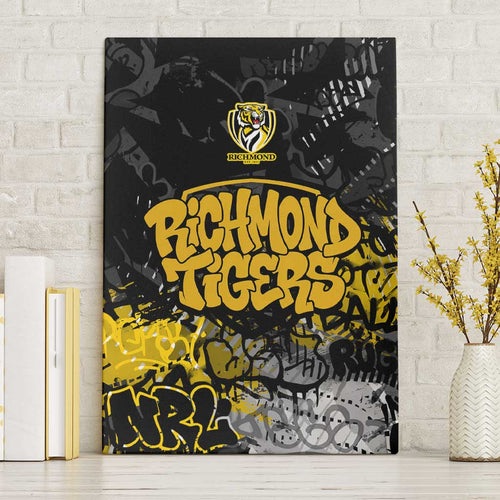 Richmond Tigers Canvas Wall Art Urban Graffiti Street Art - Bold Abstract Spray Paint