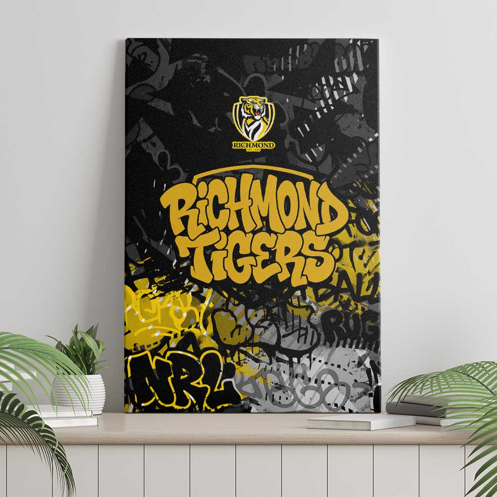 Richmond Tigers Canvas Wall Art Urban Graffiti Street Art - Bold Abstract Spray Paint