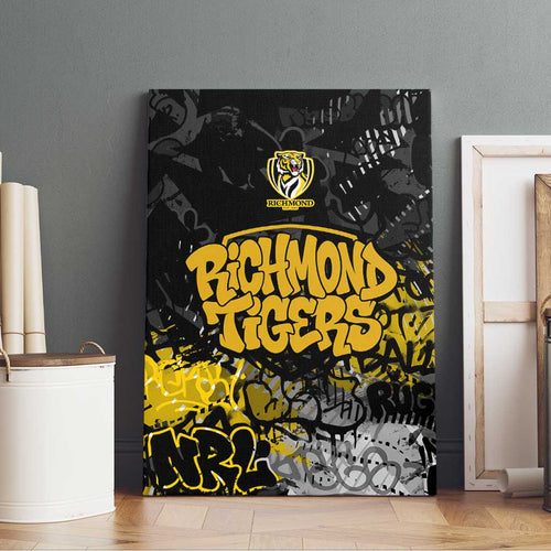 Richmond Tigers Canvas Wall Art Urban Graffiti Street Art - Bold Abstract Spray Paint