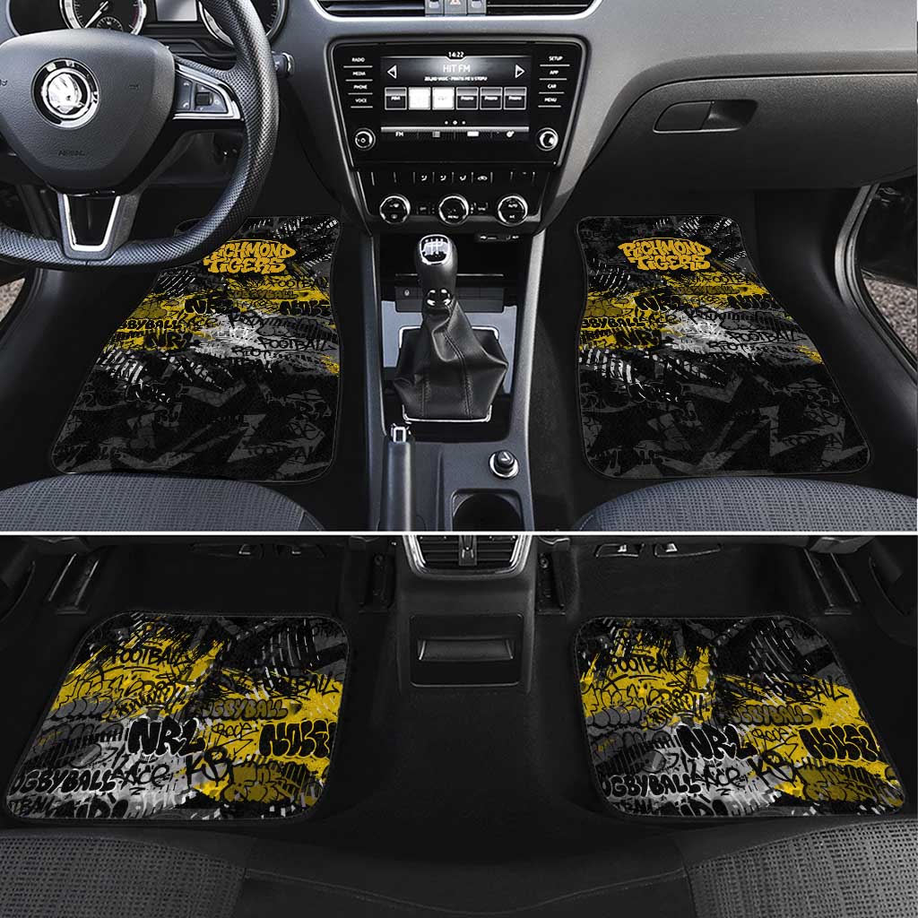 Richmond Tigers Car Mats Urban Graffiti Street Art - Bold Abstract Spray Paint