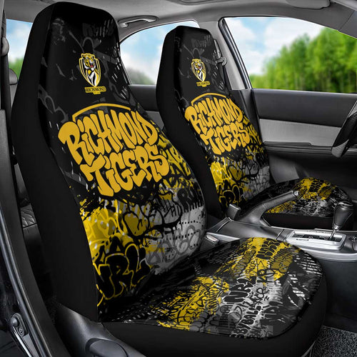 Richmond Tigers Car Seat Cover Urban Graffiti Street Art - Bold Abstract Spray Paint