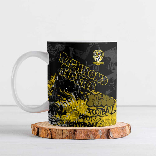 Richmond Tigers Ceramic Mug Urban Graffiti Street Art - Bold Abstract Spray Paint