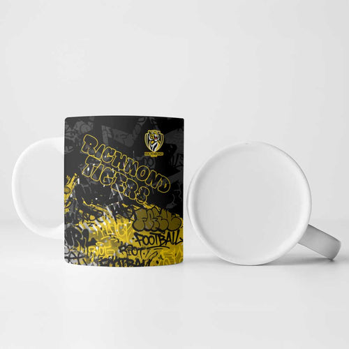 Richmond Tigers Ceramic Mug Urban Graffiti Street Art - Bold Abstract Spray Paint