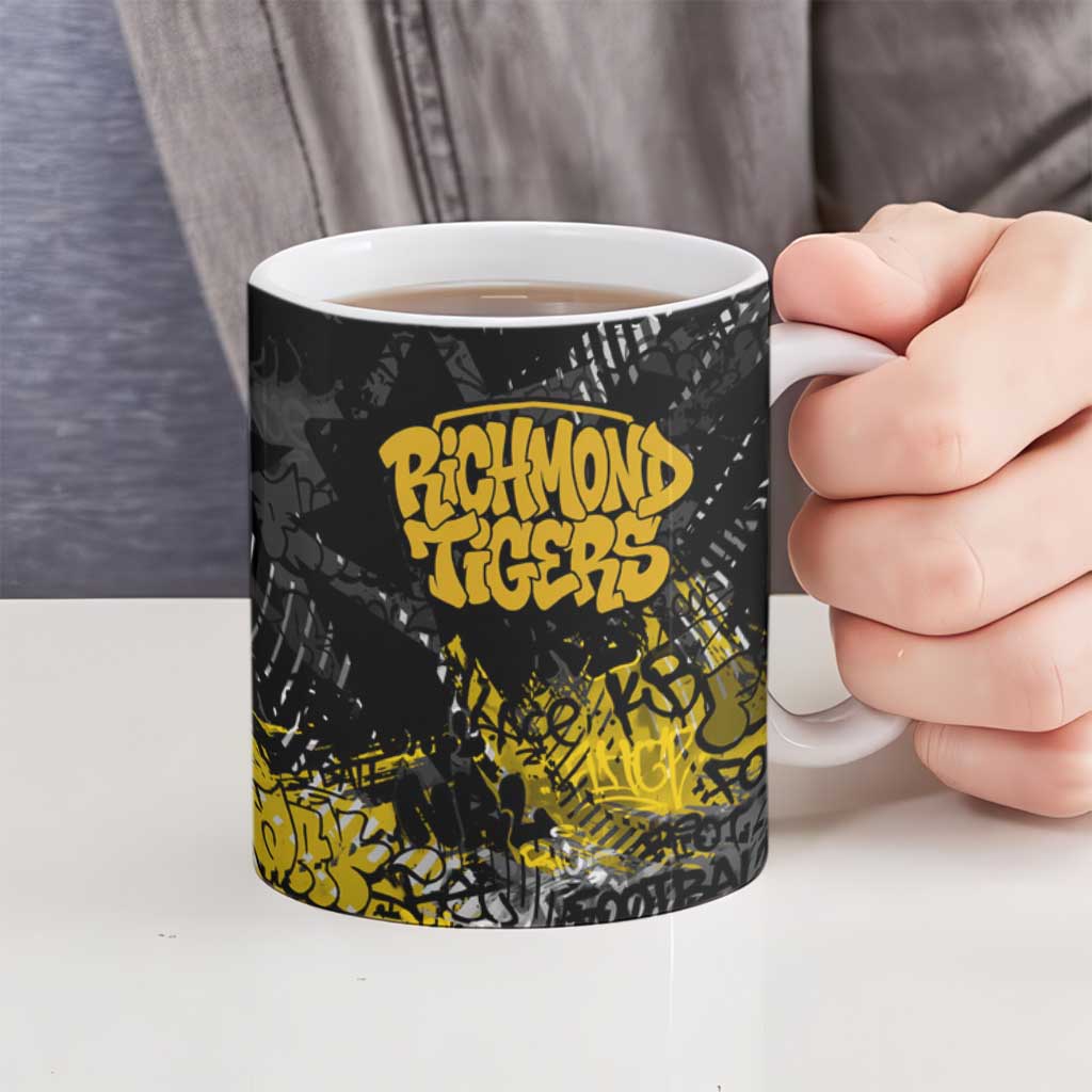 Richmond Tigers Ceramic Mug Urban Graffiti Street Art - Bold Abstract Spray Paint