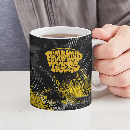 Richmond Tigers Ceramic Mug Urban Graffiti Street Art - Bold Abstract Spray Paint