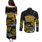 Richmond Tigers Couples Matching Puletasi and Long Sleeve Button Shirt Urban Graffiti Street Art - Bold Abstract Spray Paint