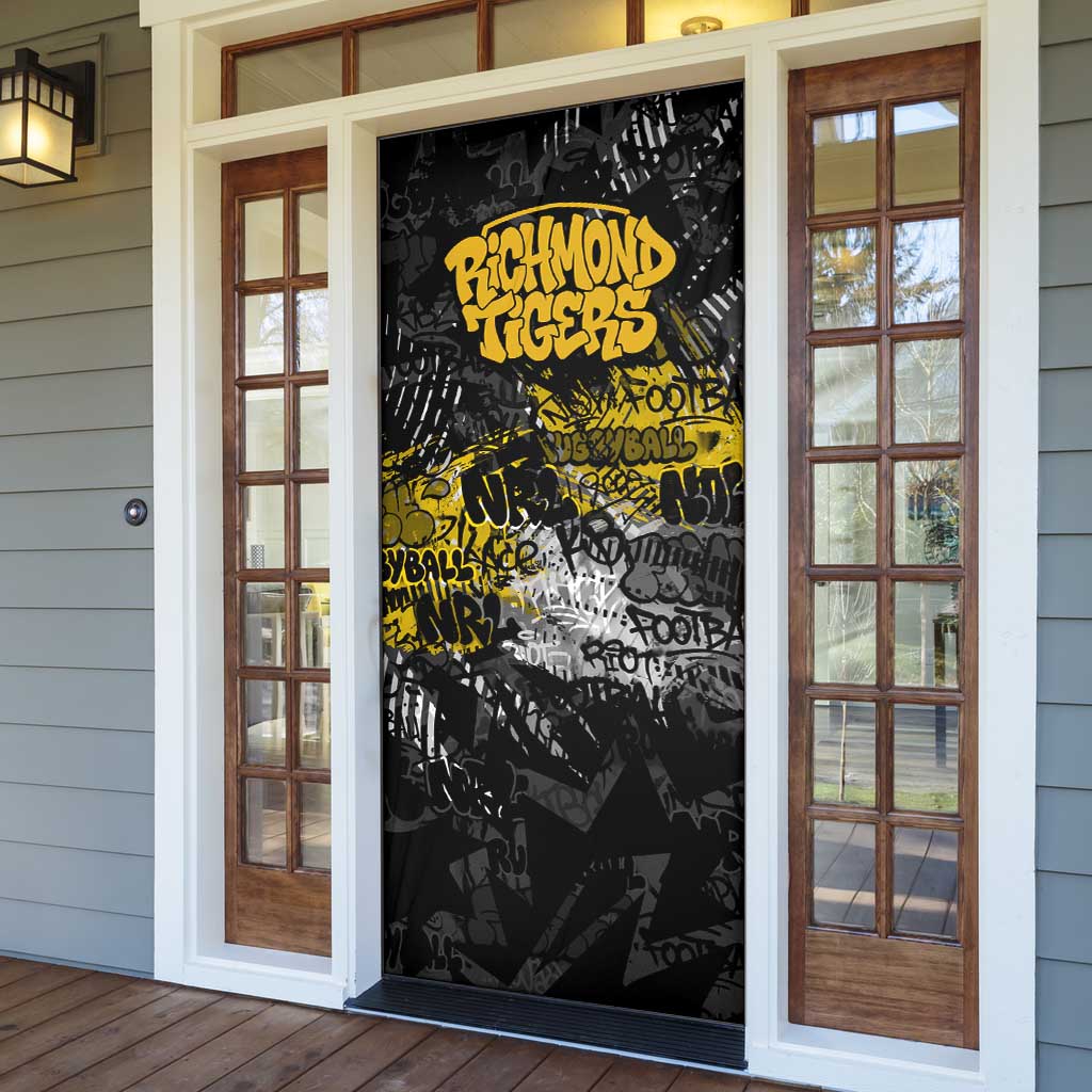 Richmond Tigers Door Cover Urban Graffiti Street Art - Bold Abstract Spray Paint