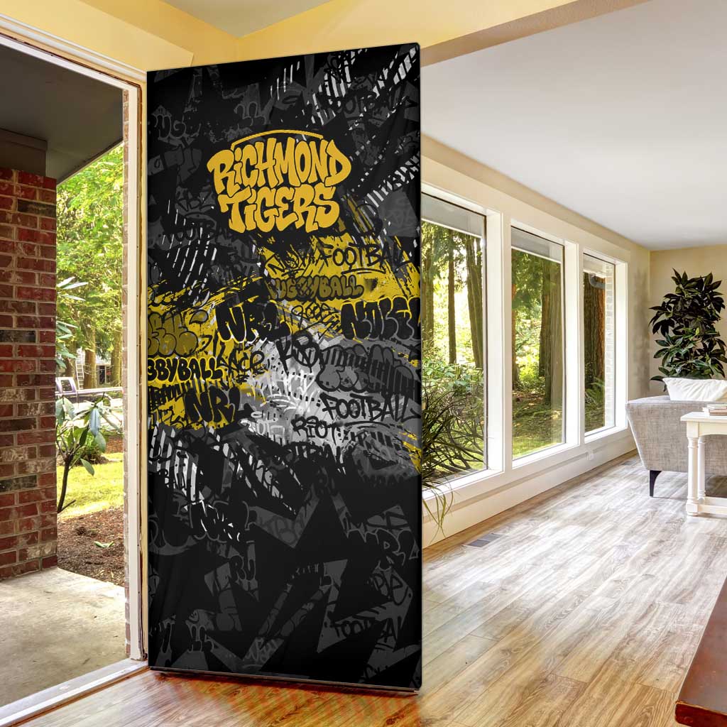 Richmond Tigers Door Cover Urban Graffiti Street Art - Bold Abstract Spray Paint