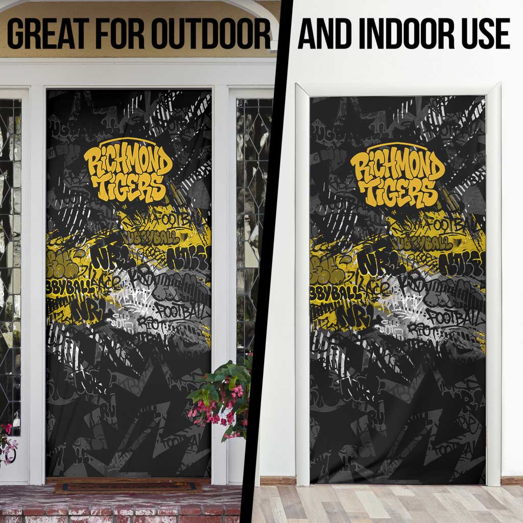 Richmond Tigers Door Cover Urban Graffiti Street Art - Bold Abstract Spray Paint