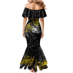 Richmond Tigers Family Matching Mermaid Dress and Hawaiian Shirt Urban Graffiti Street Art - Bold Abstract Spray Paint