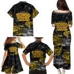Richmond Tigers Family Matching Puletasi and Hawaiian Shirt Urban Graffiti Street Art - Bold Abstract Spray Paint