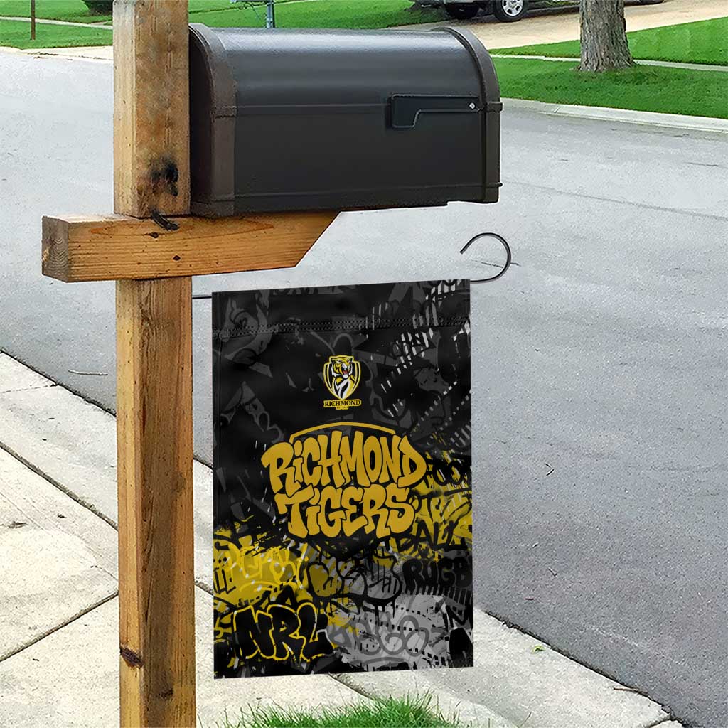 Richmond Tigers Garden Flag Urban Graffiti Street Art - Bold Abstract Spray Paint