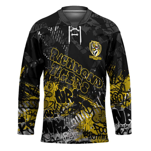 Richmond Tigers Hockey Jersey Urban Graffiti Street Art - Bold Abstract Spray Paint
