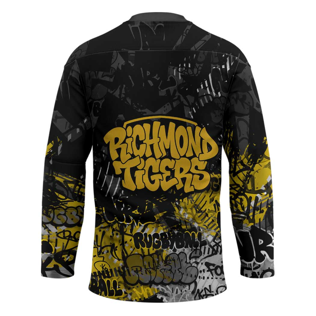 Richmond Tigers Hockey Jersey Urban Graffiti Street Art - Bold Abstract Spray Paint