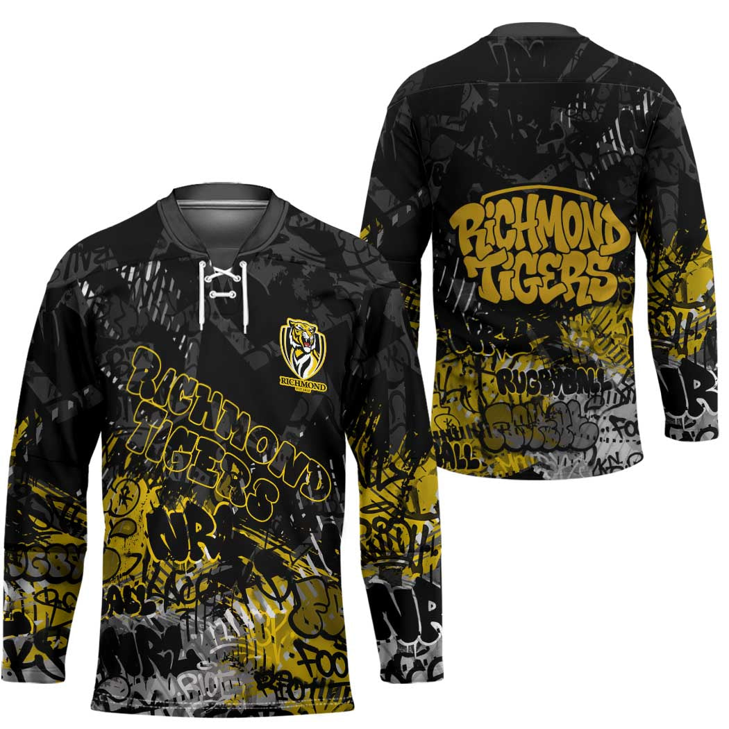 Richmond Tigers Hockey Jersey Urban Graffiti Street Art - Bold Abstract Spray Paint