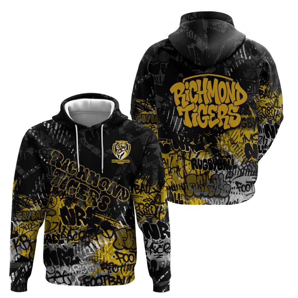 Richmond Tigers Hoodie Urban Graffiti Street Art - Bold Abstract Spray Paint