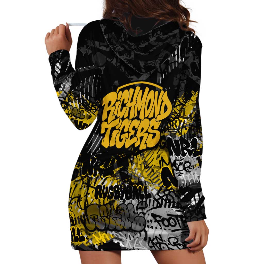 Richmond Tigers Hoodie Dress Urban Graffiti Street Art - Bold Abstract Spray Paint