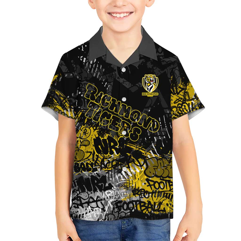 Richmond Tigers Kid Hawaiian Shirt Urban Graffiti Street Art - Bold Abstract Spray Paint