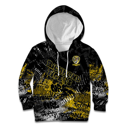 Richmond Tigers Kid Hoodie Urban Graffiti Street Art - Bold Abstract Spray Paint