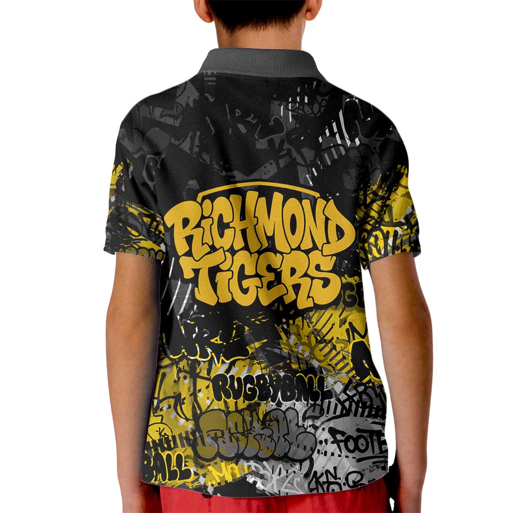 Richmond Tigers Kid Polo Shirt Urban Graffiti Street Art - Bold Abstract Spray Paint