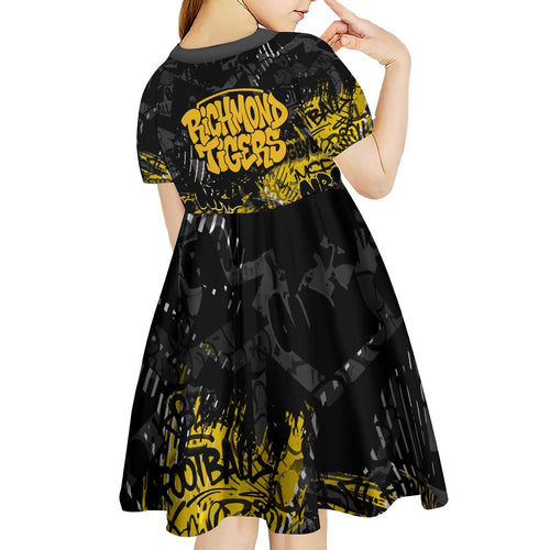 Richmond Tigers Kid Short Sleeve Dress Urban Graffiti Street Art - Bold Abstract Spray Paint