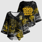 Richmond Tigers Kimono Sleeve Blouse Urban Graffiti Street Art - Bold Abstract Spray Paint