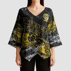 Richmond Tigers Kimono Sleeve Blouse Urban Graffiti Street Art - Bold Abstract Spray Paint