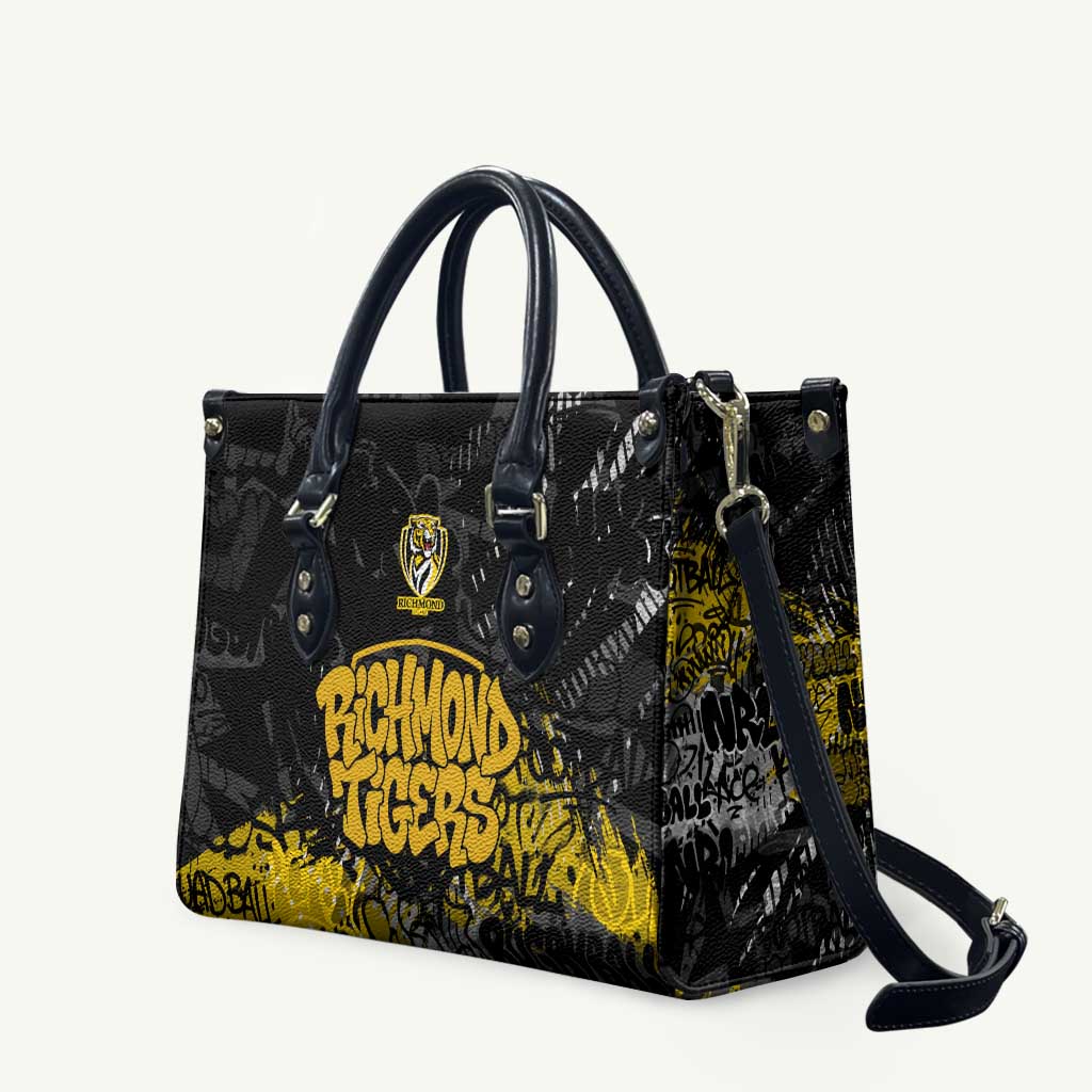 Richmond Tigers Leather Bag Urban Graffiti Street Art - Bold Abstract Spray Paint
