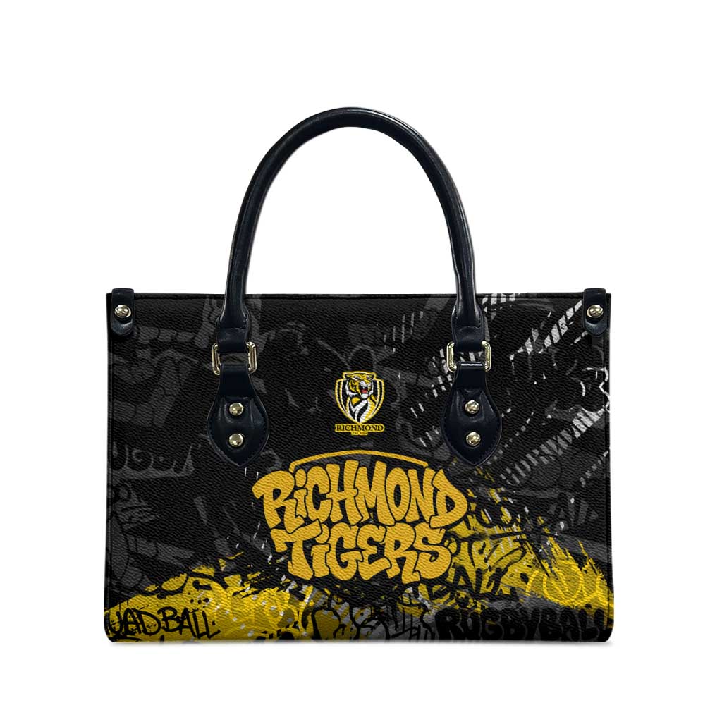 Richmond Tigers Leather Bag Urban Graffiti Street Art - Bold Abstract Spray Paint