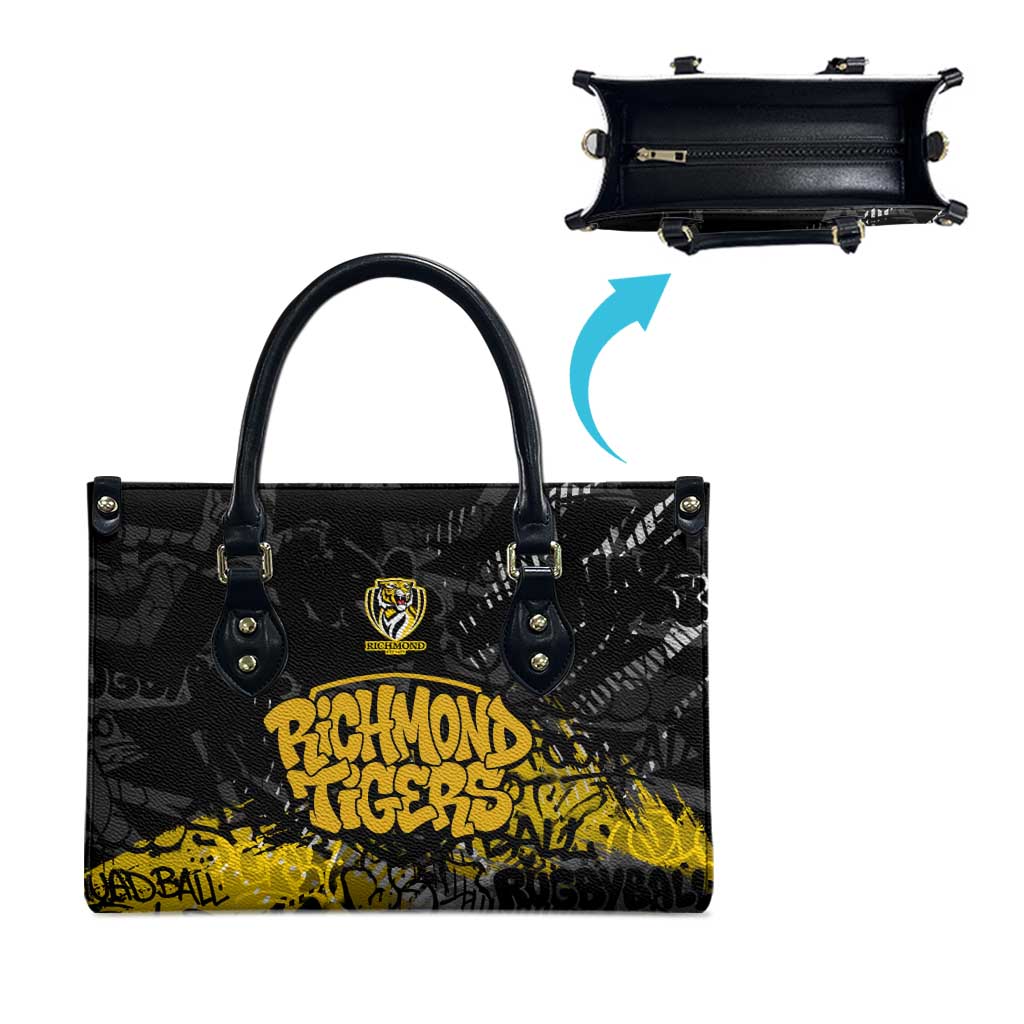 Richmond Tigers Leather Bag Urban Graffiti Street Art - Bold Abstract Spray Paint