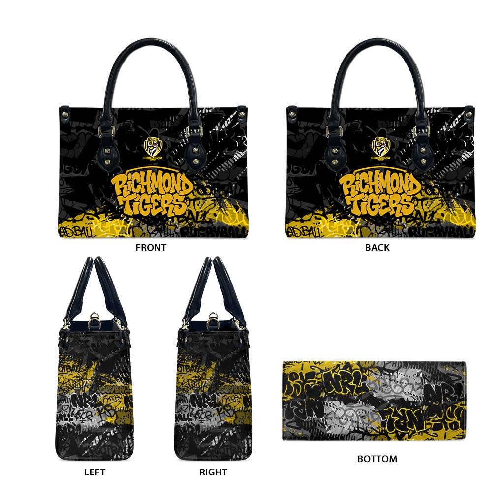 Richmond Tigers Leather Bag Urban Graffiti Street Art - Bold Abstract Spray Paint