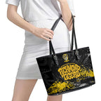 Richmond Tigers Leather Tote Bag Urban Graffiti Street Art - Bold Abstract Spray Paint