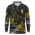Richmond Tigers Long Sleeve Polo Shirt Urban Graffiti Street Art - Bold Abstract Spray Paint