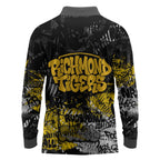 Richmond Tigers Long Sleeve Polo Shirt Urban Graffiti Street Art - Bold Abstract Spray Paint