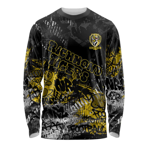 Richmond Tigers Long Sleeve Shirt Urban Graffiti Street Art - Bold Abstract Spray Paint