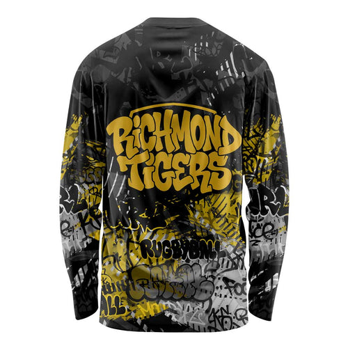 Richmond Tigers Long Sleeve Shirt Urban Graffiti Street Art - Bold Abstract Spray Paint