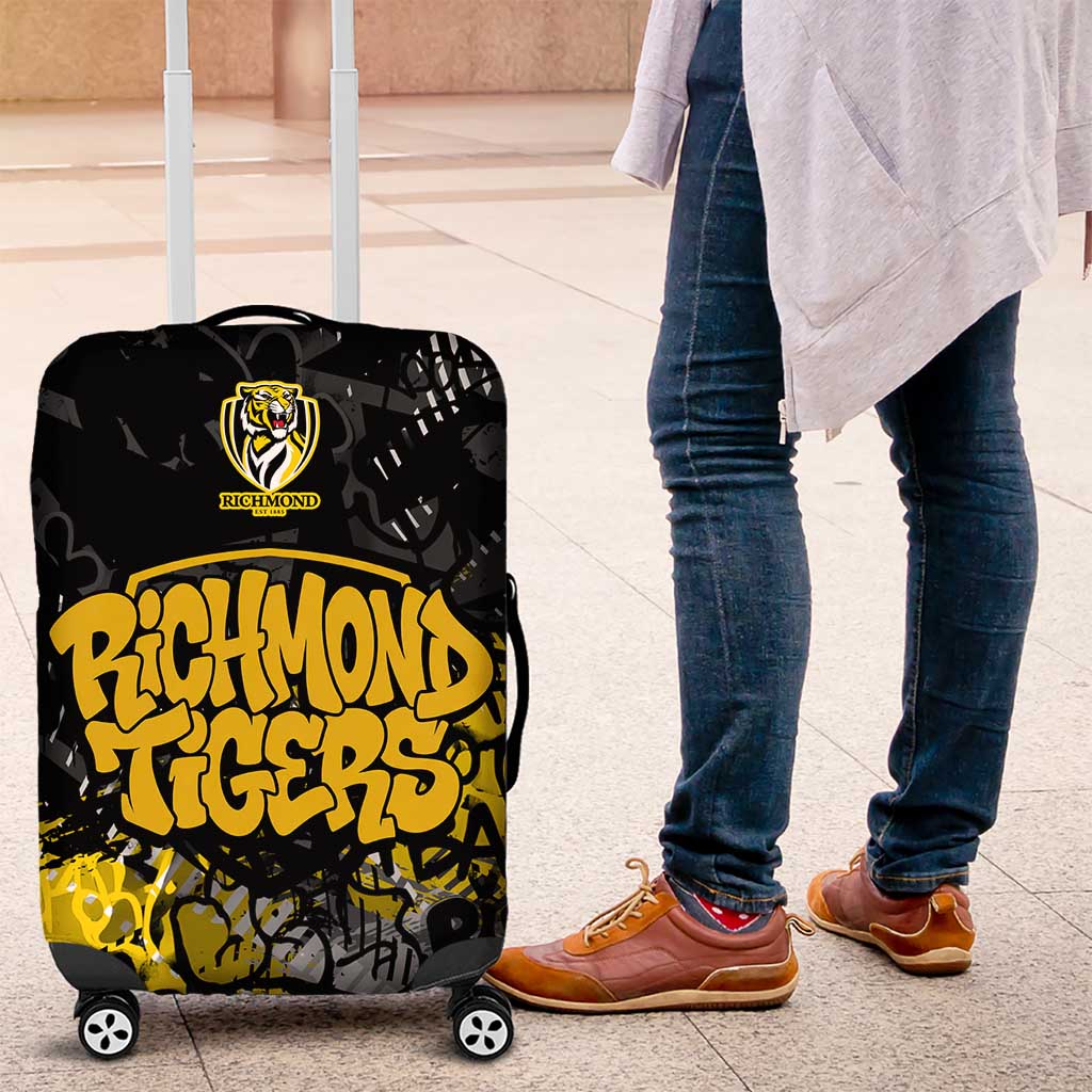 Richmond Tigers Luggage Cover Urban Graffiti Street Art - Bold Abstract Spray Paint