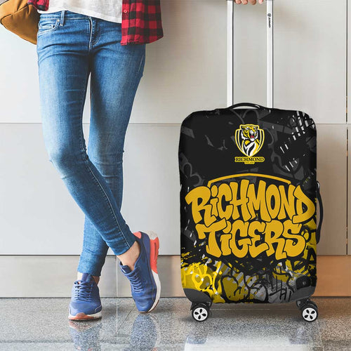 Richmond Tigers Luggage Cover Urban Graffiti Street Art - Bold Abstract Spray Paint