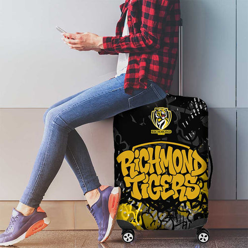 Richmond Tigers Luggage Cover Urban Graffiti Street Art - Bold Abstract Spray Paint