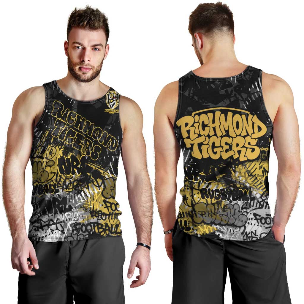 Richmond Tigers Men Tank Top Urban Graffiti Street Art - Bold Abstract Spray Paint